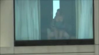 Infiel Neighbor window sex is voyeured on my home camera Spycam