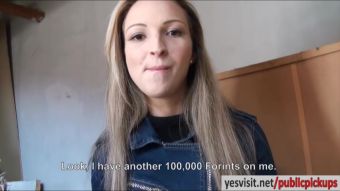 Clit Hawt dilettante blond Eurobabe Melanie gangbanged for cash Tittyfuck