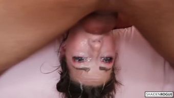 Jerking upside down facefuck Foursome