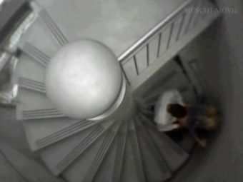 HardDrive Couple doing doggy style on stairs and caught on...