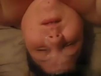 Teen Blowjob Gave her a cum splash in her face and hair Dirty Roulette