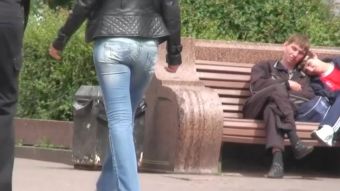 Big Black Cock Stunning coquette walking in park all alone and sexy Rub